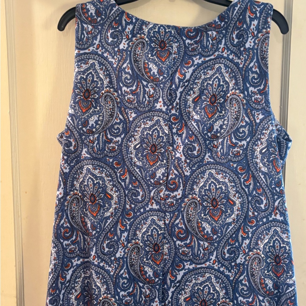 Blue Paisley Sleeveless Dress